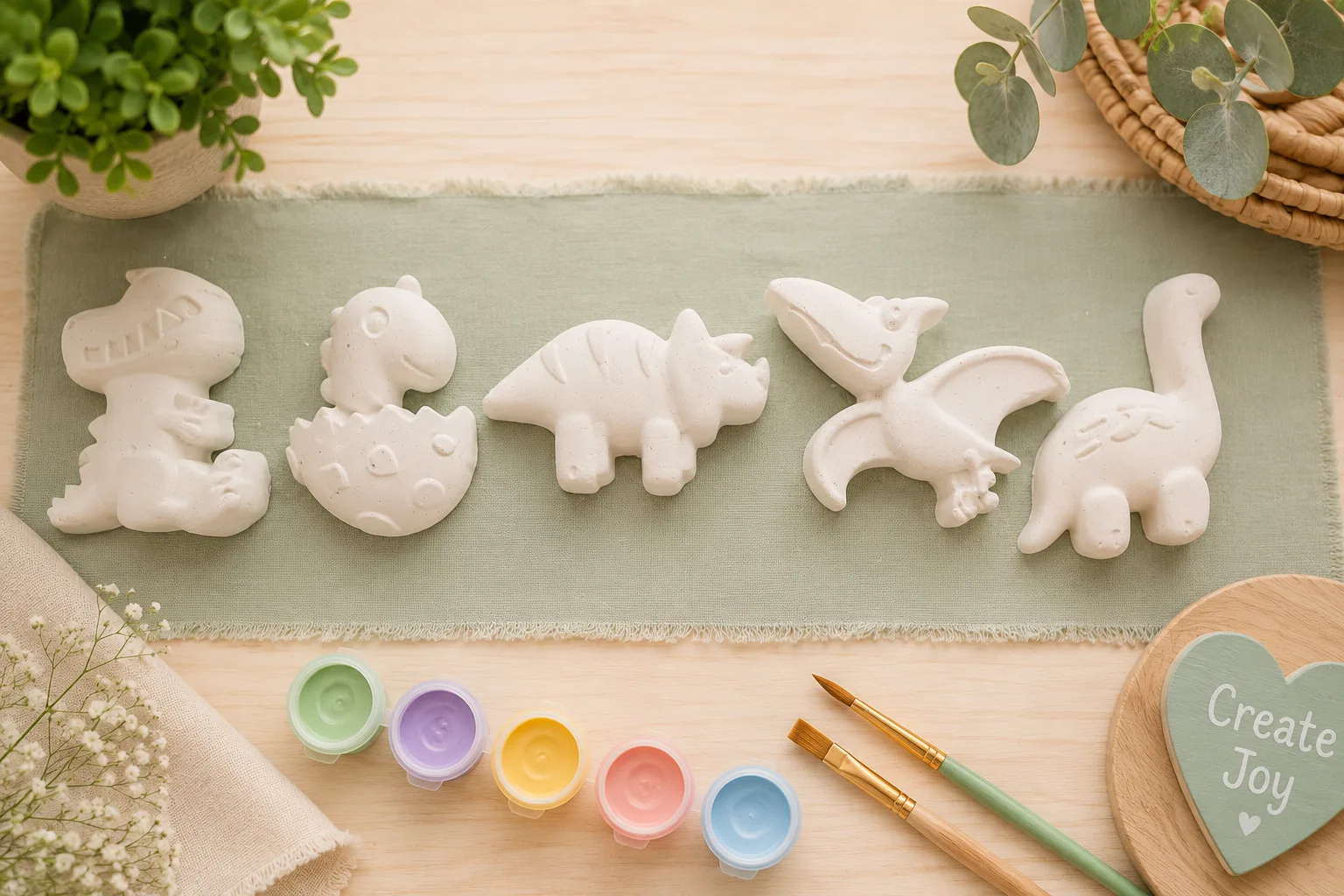 Prehistoric Pals packaged with paints and brushes